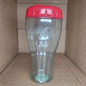 New Vintage Coca Cola Plastic Sports Cup-Red Bottle Cap Lid-Coke Bottle-No Straw
